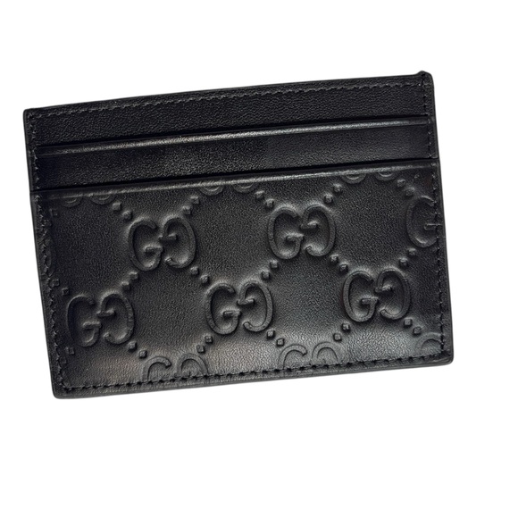 Other - Gucci Black GG Embossed Leather Card Holder / Credit Card Case Men Women
